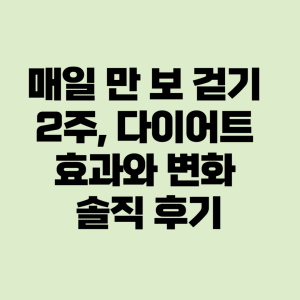매일 만 보 걷기
