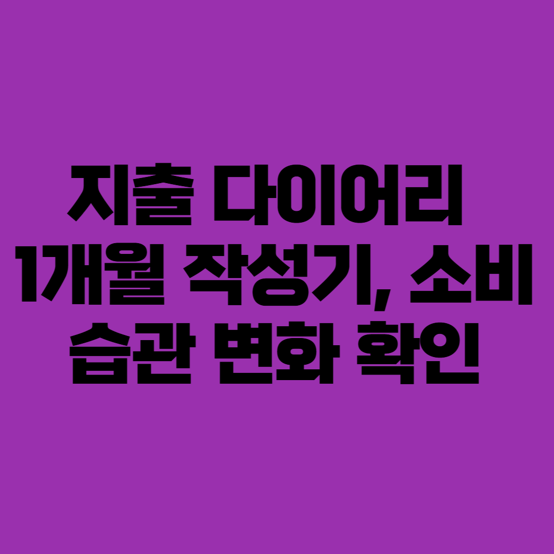 지출 다이어리 1개월