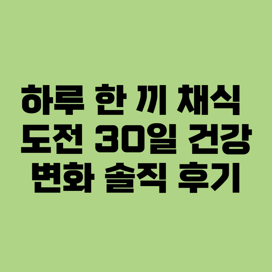 하루 한 끼 채식 도전
