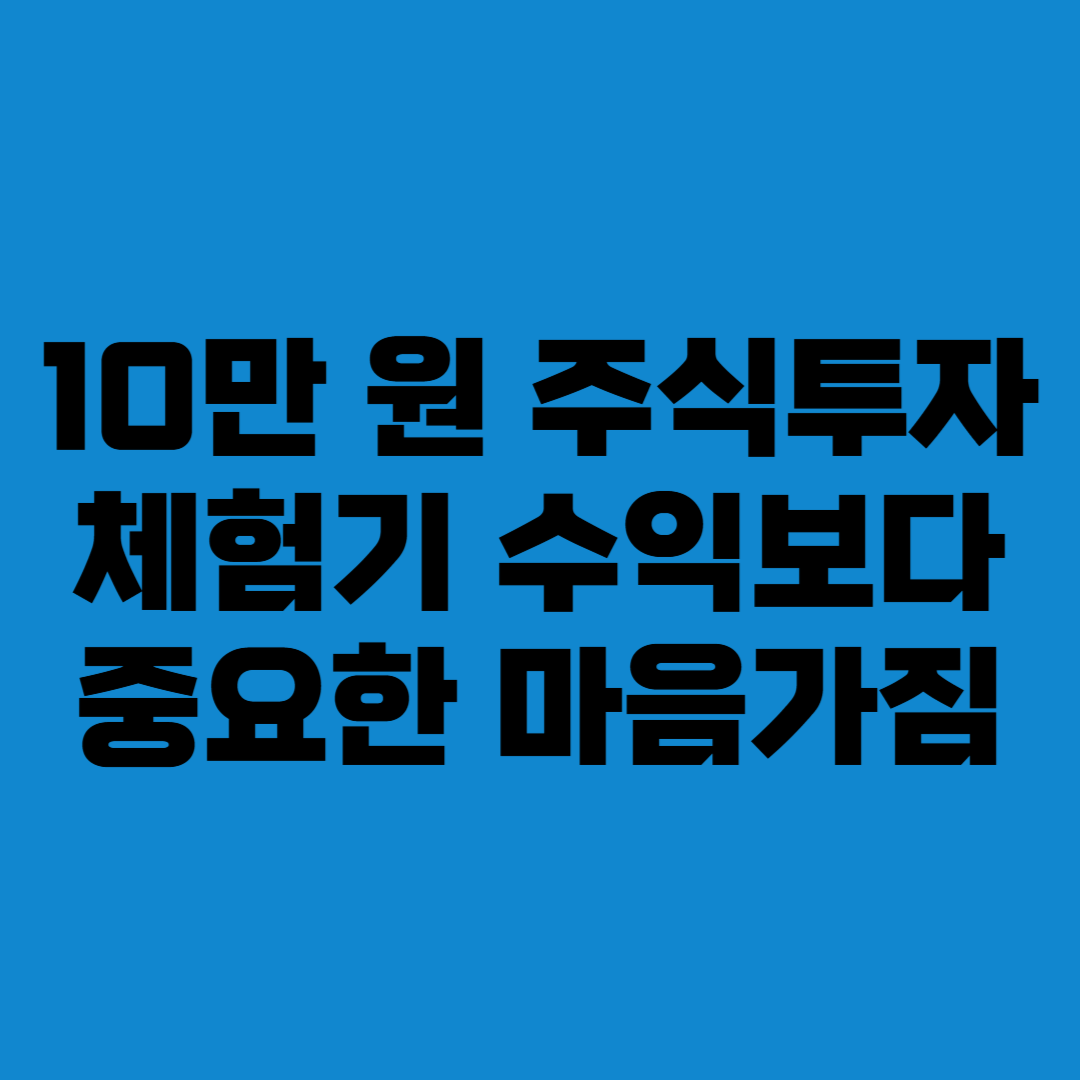 10만 원 주식투자 체험기